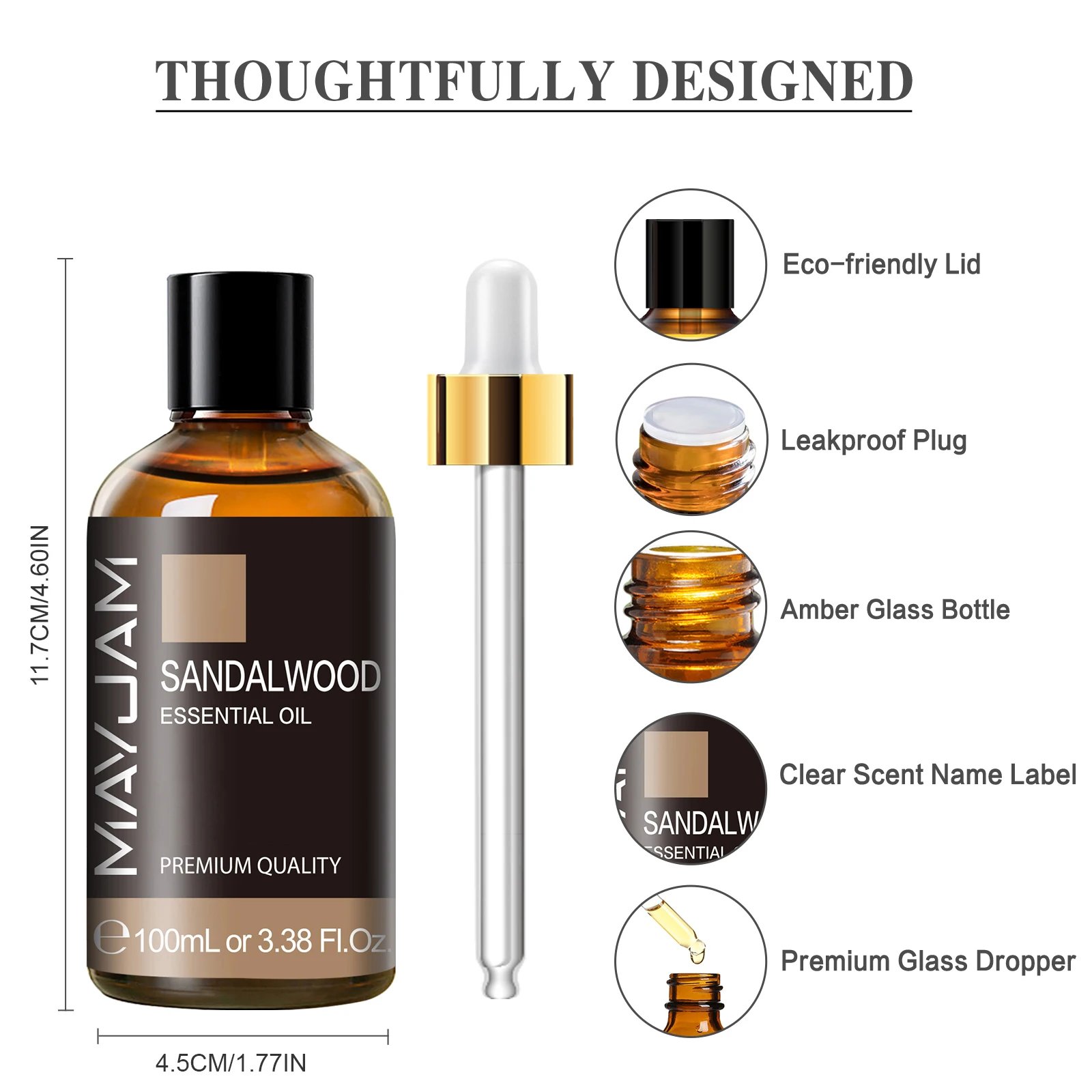 MAYJAM 1PCS 100ML Essential Oil with Dropper Sandalwood Lavender Eucalyptus Vanilla Aroma Oil For Humidifier Scent Candle Burner MAYJAM 1PCS 100ML Essential Oil with Dropper Sandalwood Lavender Eucalyptus Vanilla Aroma Oil For Humidifier Scent Candle Burner