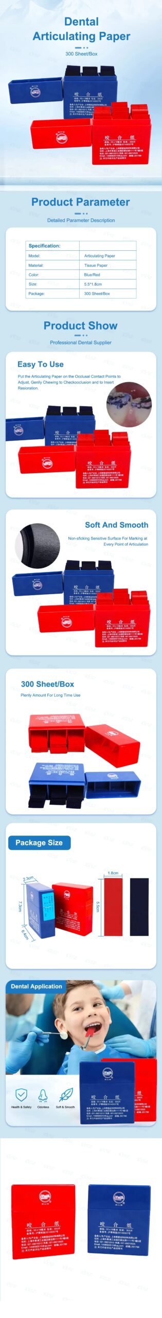 Denspay 300 Sheets Dental Articulating Paper Dentista Double-Sided Bite Strips Oral Dentist Teeth Care Whitening Material Tool Denspay 300 Sheets Dental Articulating Paper Dentista Double-Sided Bite Strips Oral Dentist Teeth Care Whitening Material Tool