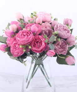 Pink Peony and Rose Home Decor Artificial Flowers Bouquet