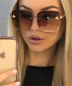 Oversized Rimless Square Shaped Sunglasses