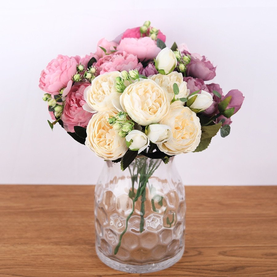 Silk Artificial Peony Flowers Set Silk Artificial Peony Flowers Set