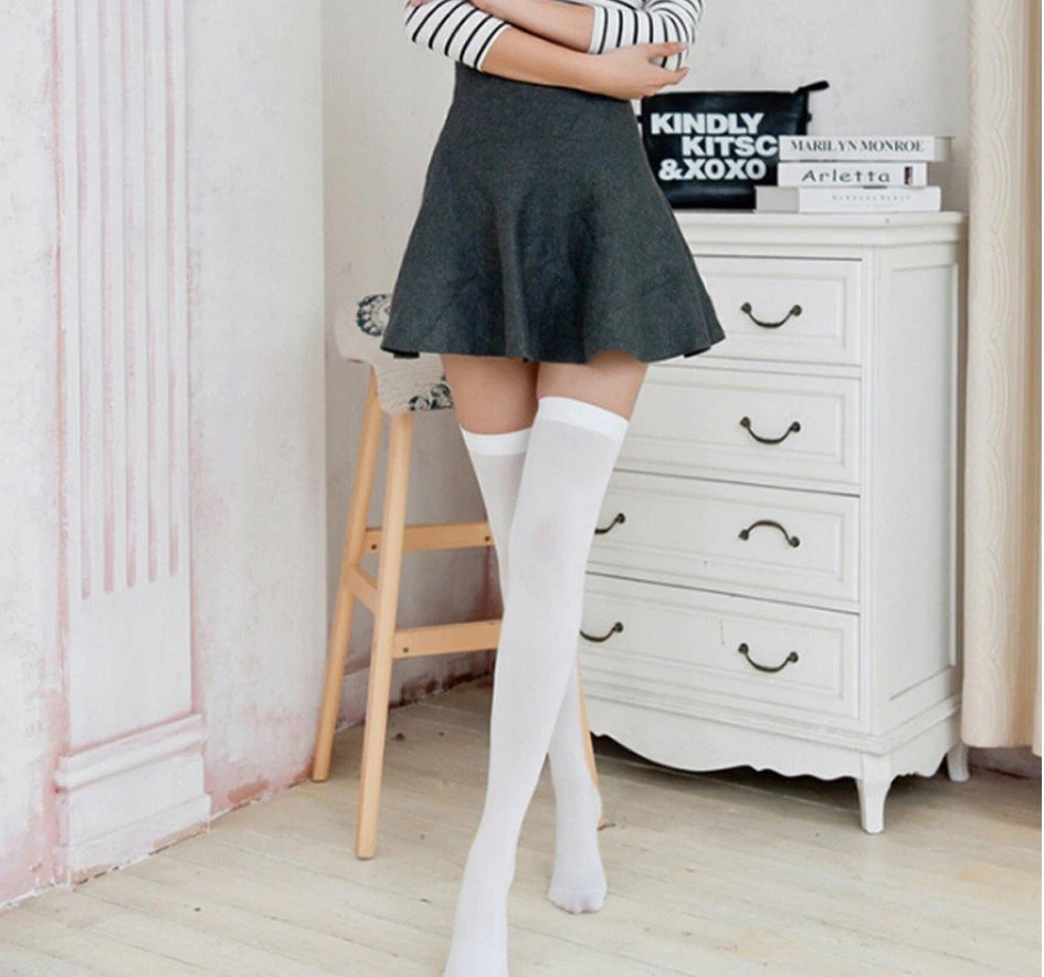 Women's Solid Color Over Knee Socks