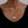 Women's Baroque Pearl Coin Pendant