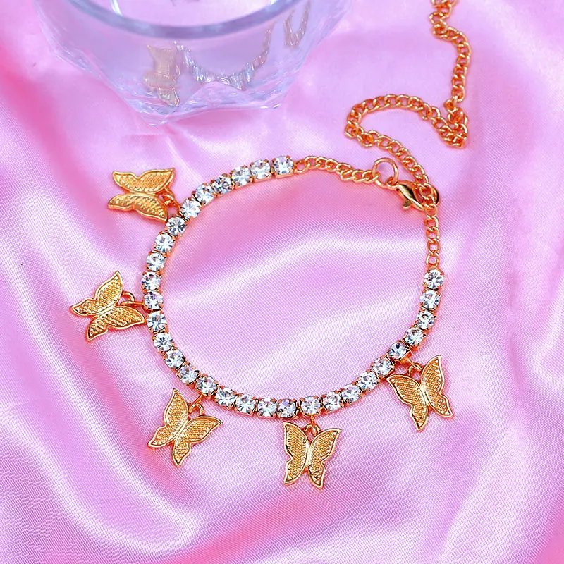 Butterfly Rhinestone Women's Ankle Bracelet Butterfly Rhinestone Women's Ankle Bracelet