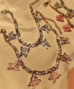 Butterfly Rhinestone Women's Ankle Bracelet