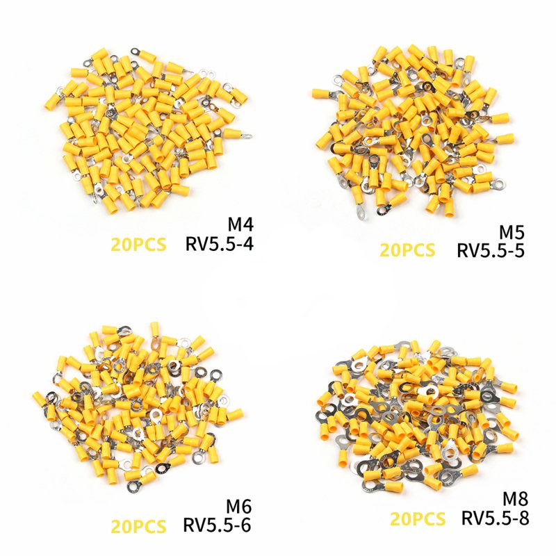 M4 M5 M6 M8 PVC Insulated Ring Lugs Crimping Terminals Electrical Wire Cable Connectors Butt Connector M4 M5 M6 M8 PVC Insulated Ring Lugs Crimping Terminals Electrical Wire Cable Connectors Butt Connector