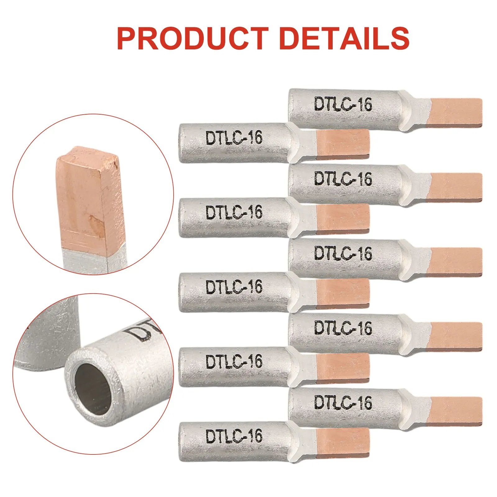10pcs Wire Terminals DTLC-10 DTLC-16 DTLC-25 10-25mm2 For Circuit Breaker Wire DTLC Terminal Cable Lugs Wiring Connector 10pcs Wire Terminals DTLC-10 DTLC-16 DTLC-25 10-25mm2 For Circuit Breaker Wire DTLC Terminal Cable Lugs Wiring Connector