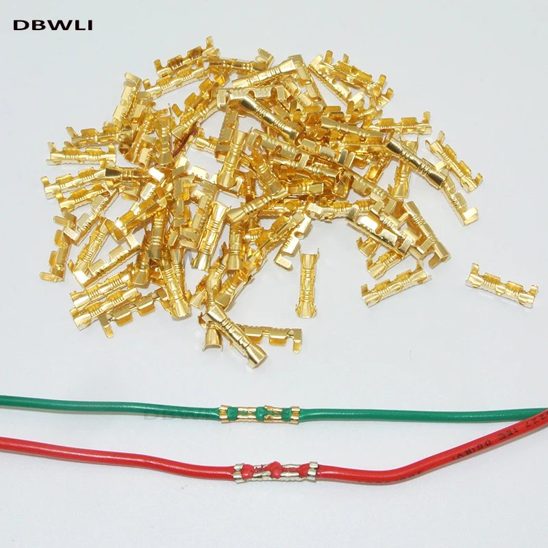 300pc DJ453 454 U Shape Copper Ring Terminals Crimp Kit - Non-Insulated Assortment Cable Wire Spade Electric Butt Connector Kit
