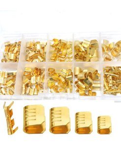 300pc DJ453 454 U Shape Copper Ring Terminals Crimp Kit - Non-Insulated Assortment Cable Wire Spade Electric Butt Connector Kit