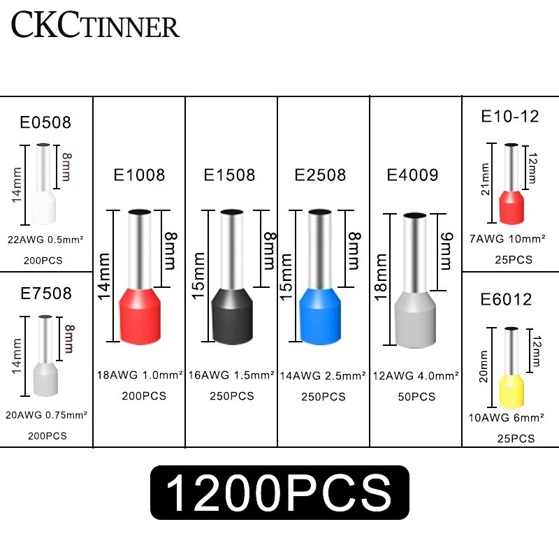 800pcs 1200pcs Insulate Cold Pressed Terminal Ferrule Insulated Double Wiring VE Cable Connector Dual Wire Tube Terminal Kit Set 800pcs 1200pcs Insulate Cold Pressed Terminal Ferrule Insulated Double Wiring VE Cable Connector Dual Wire Tube Terminal Kit Set