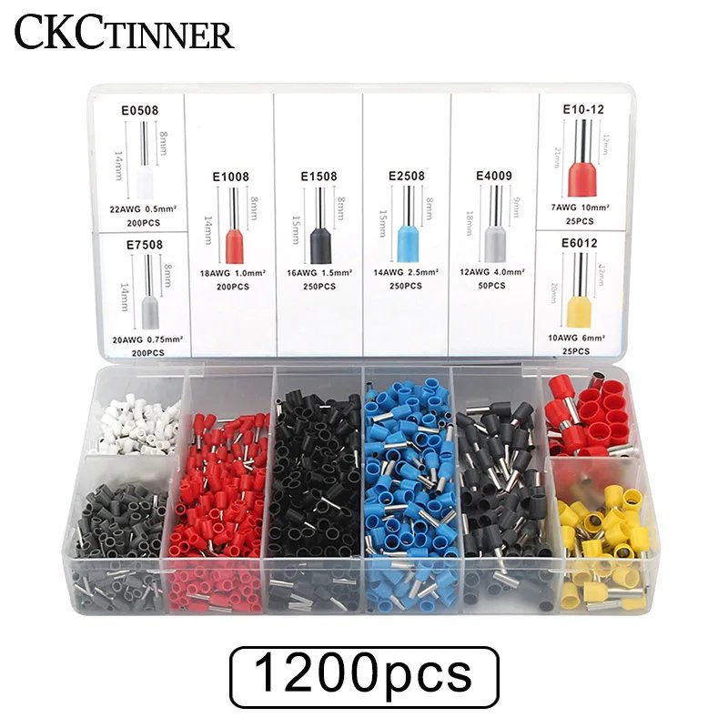 800pcs 1200pcs Insulate Cold Pressed Terminal Ferrule Insulated Double Wiring VE Cable Connector Dual Wire Tube Terminal Kit Set 800pcs 1200pcs Insulate Cold Pressed Terminal Ferrule Insulated Double Wiring VE Cable Connector Dual Wire Tube Terminal Kit Set