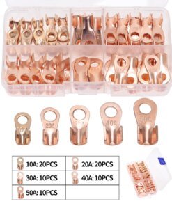 70pcs Copper Battery Cable Connector Terminal Open Lugs Wire Terminals OT 10/20/30/40/50A