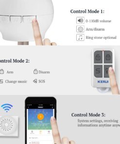 Alternative view of KERUI Tuya Smart Doorbell & WiFi Alarm System 52 Ring Tones Door Bell Smart Life APP Control 100 Meter Wireless Range Home Alarm