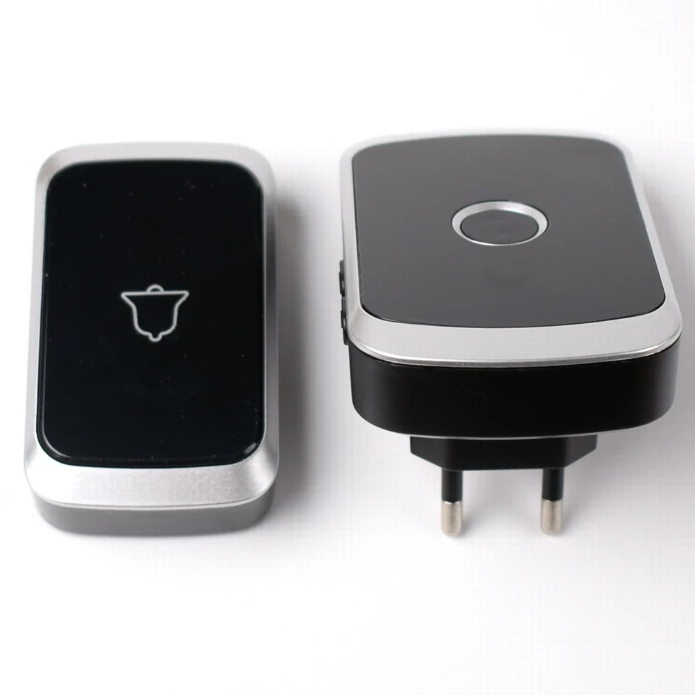 Waterproof Wireless Doorbell AC 100V-240V EU Plug Smart Remote control Door Bell Rings with battery included , plug and play.