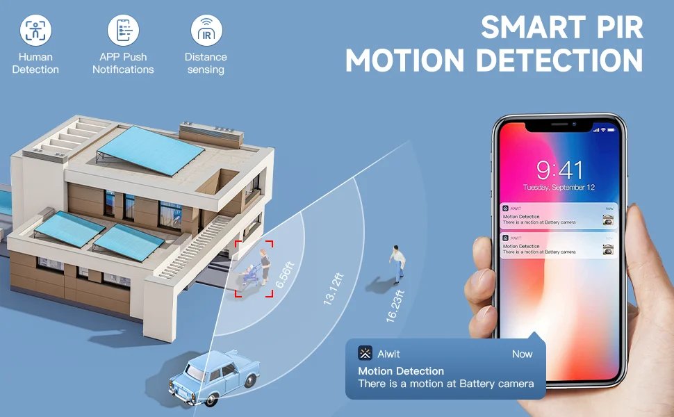 Aiwit T6 Wireless WiFi Video Doorbell Camera Smart Home Outdoor Door Bell Intercom HD Infrad Night Vision Security Protection