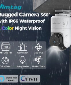 VIMTAG 3.5K Security Camera Outdoor CCTV WIFI Camera 360° PTZ Auto Track HD Color Night Vision 2-Way Talk IP Surveillance Camera