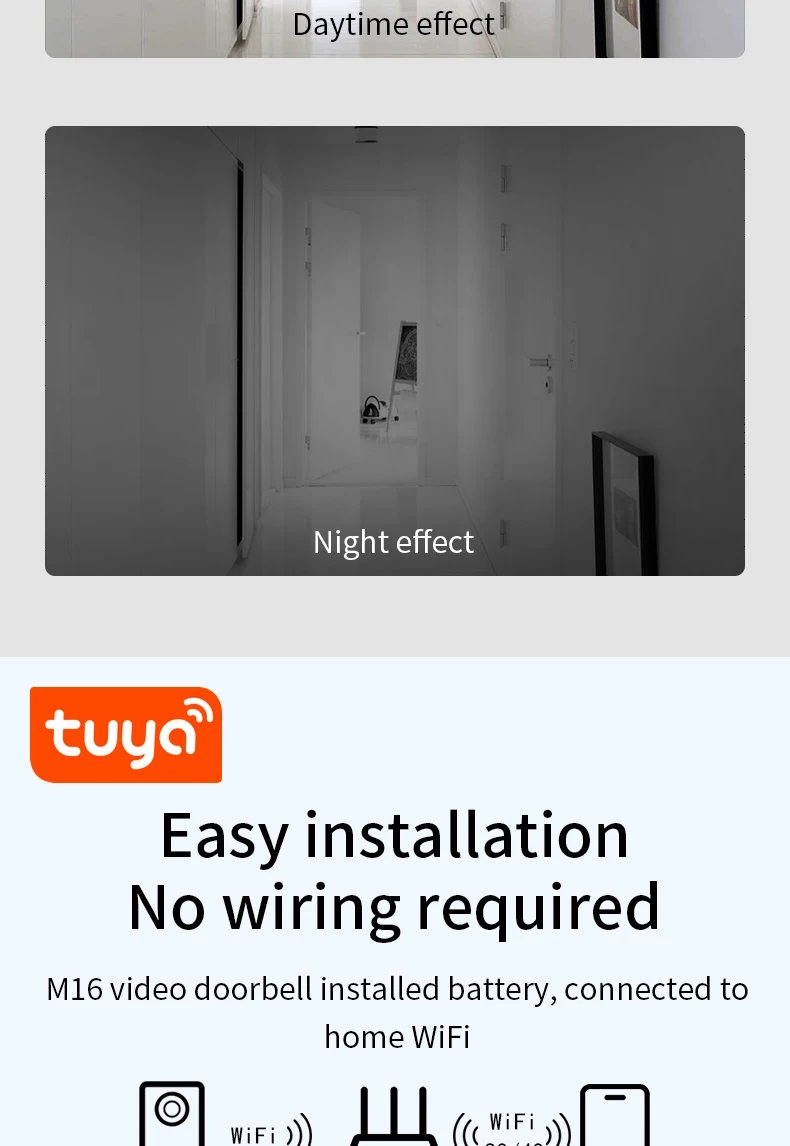 Zemismart Tuya WiFi 1080P Smart Video Doorbell Installed Battery Wireless Video Intercom Remote Recording Night Vision Camera Zemismart Tuya WiFi 1080P Smart Video Doorbell Installed Battery Wireless Video Intercom Remote Recording Night Vision Camera