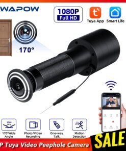Awapow Tuya Wifi Peephole Camera Mini Door Eye Viewer HD 1080P PIR Night Vision Wireless Motion Detection Smart Home Security
