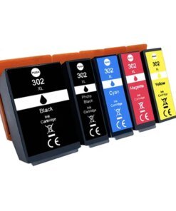 302XL 302 Ink Cartridges Replacement for Epson 302 302XL T302XL for Expression Premium XP-6100 XP-6000 Printer 5-Pack