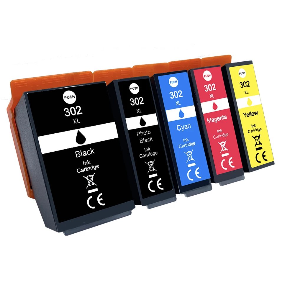 302XL 302 Ink Cartridges Replacement for Epson 302 302XL T302XL for Expression Premium XP-6100 XP-6000 Printer 5-Pack