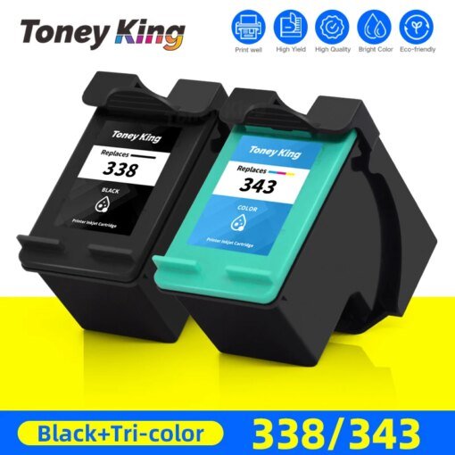 338XL343XL Ink Cartridge Replacement For HP 338 343 For HP338 343 For HP PSC 1507 1510 1600 1610 1610v 1610xi 2350 2355 Printer