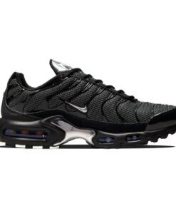 Alternative view of Nike Air Max Plus Black Suede Silver Sneakers shoes DQ0850-001