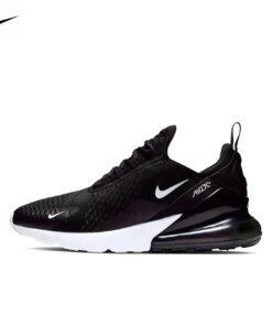 Nike Air Max 270 Mesh Shock Absorption Non-Slip Abrasion Resistant Low Top Air Cushion Running Shoes Unisex Black & White