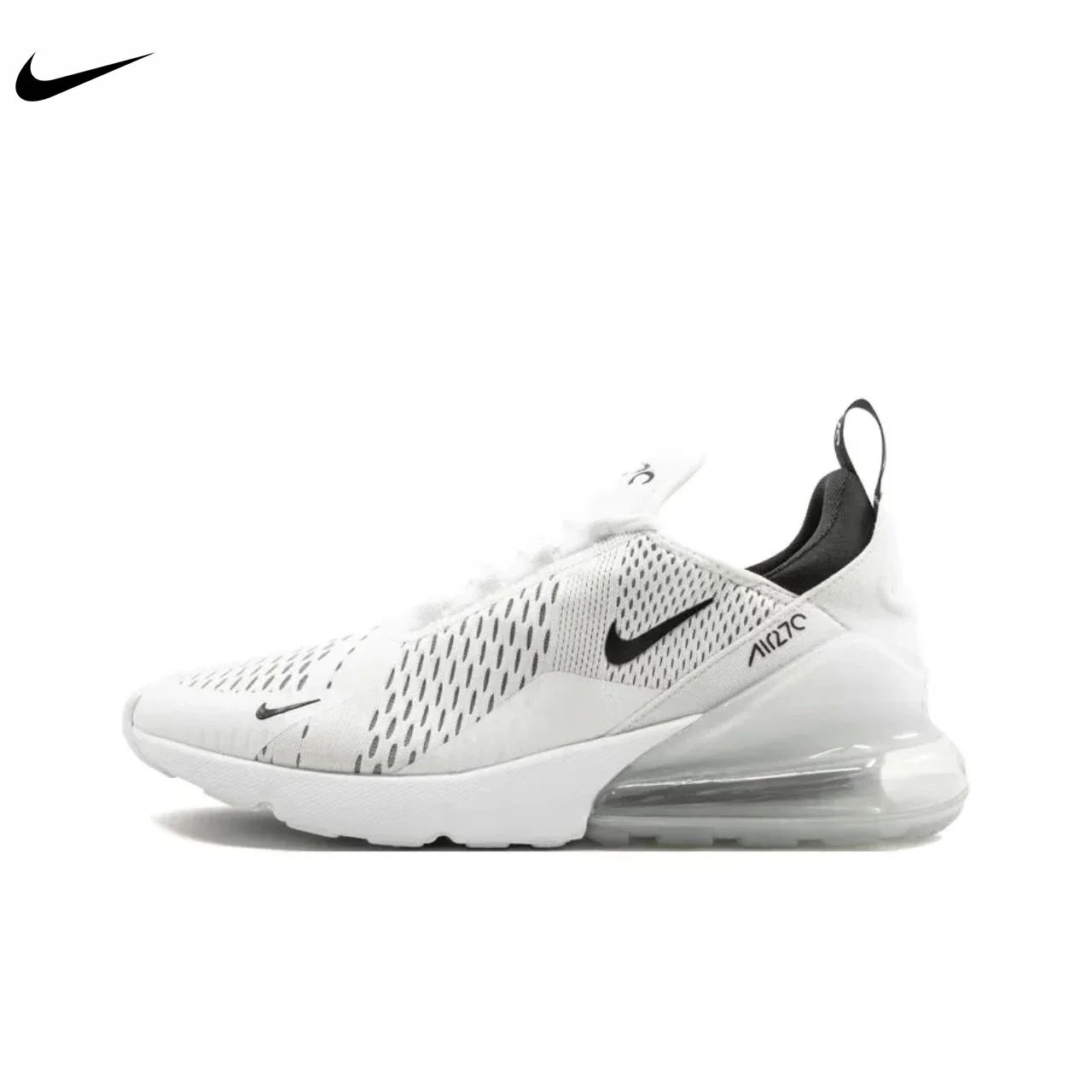 Nike Air Max 270 Mesh Shock Absorption Non-Slip Abrasion Resistant Low Top Air Cushion Running Shoes Unisex Black & White Nike Air Max 270 Mesh Shock Absorption Non-Slip Abrasion Resistant Low Top Air Cushion Running Shoes Unisex Black & White