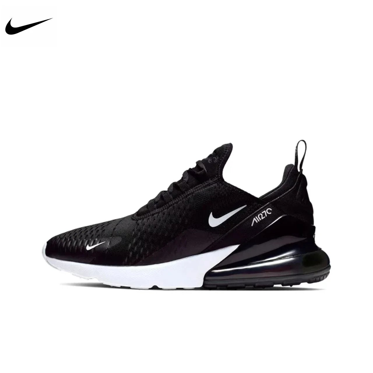 Nike Air Max 270 Mesh Shock Absorption Non-Slip Abrasion Resistant Low Top Air Cushion Running Shoes Unisex Black & White Nike Air Max 270 Mesh Shock Absorption Non-Slip Abrasion Resistant Low Top Air Cushion Running Shoes Unisex Black & White