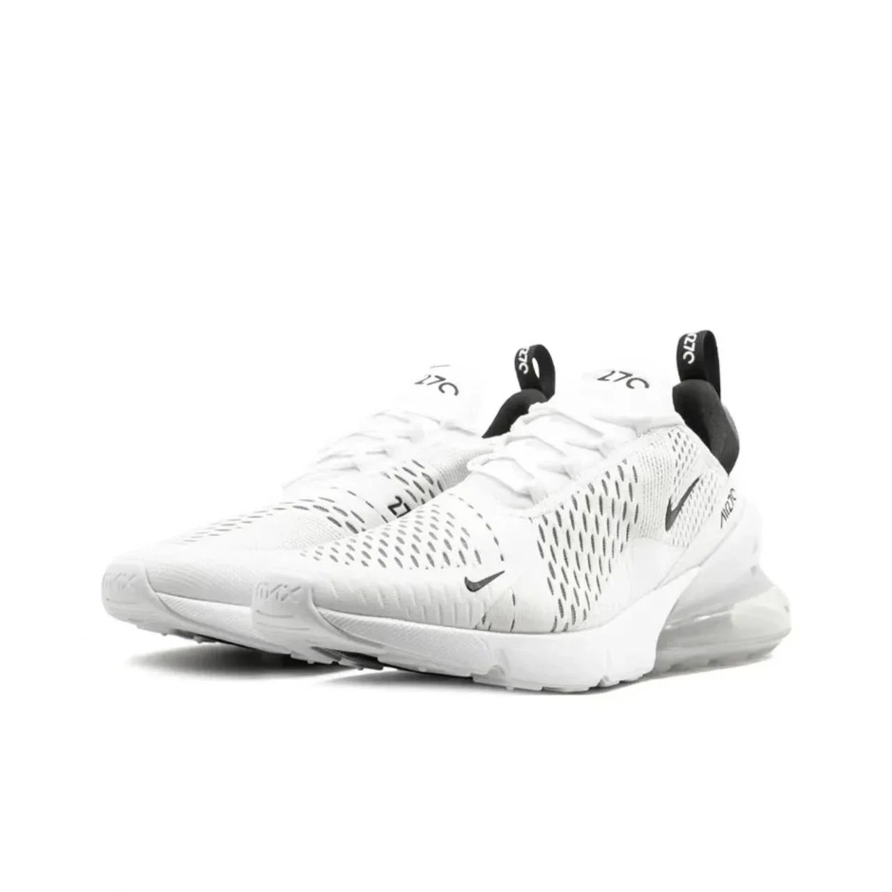 Nike Air Max 270 Mesh Shock Absorption Non-Slip Abrasion Resistant Low Top Air Cushion Running Shoes Unisex Black & White Nike Air Max 270 Mesh Shock Absorption Non-Slip Abrasion Resistant Low Top Air Cushion Running Shoes Unisex Black & White
