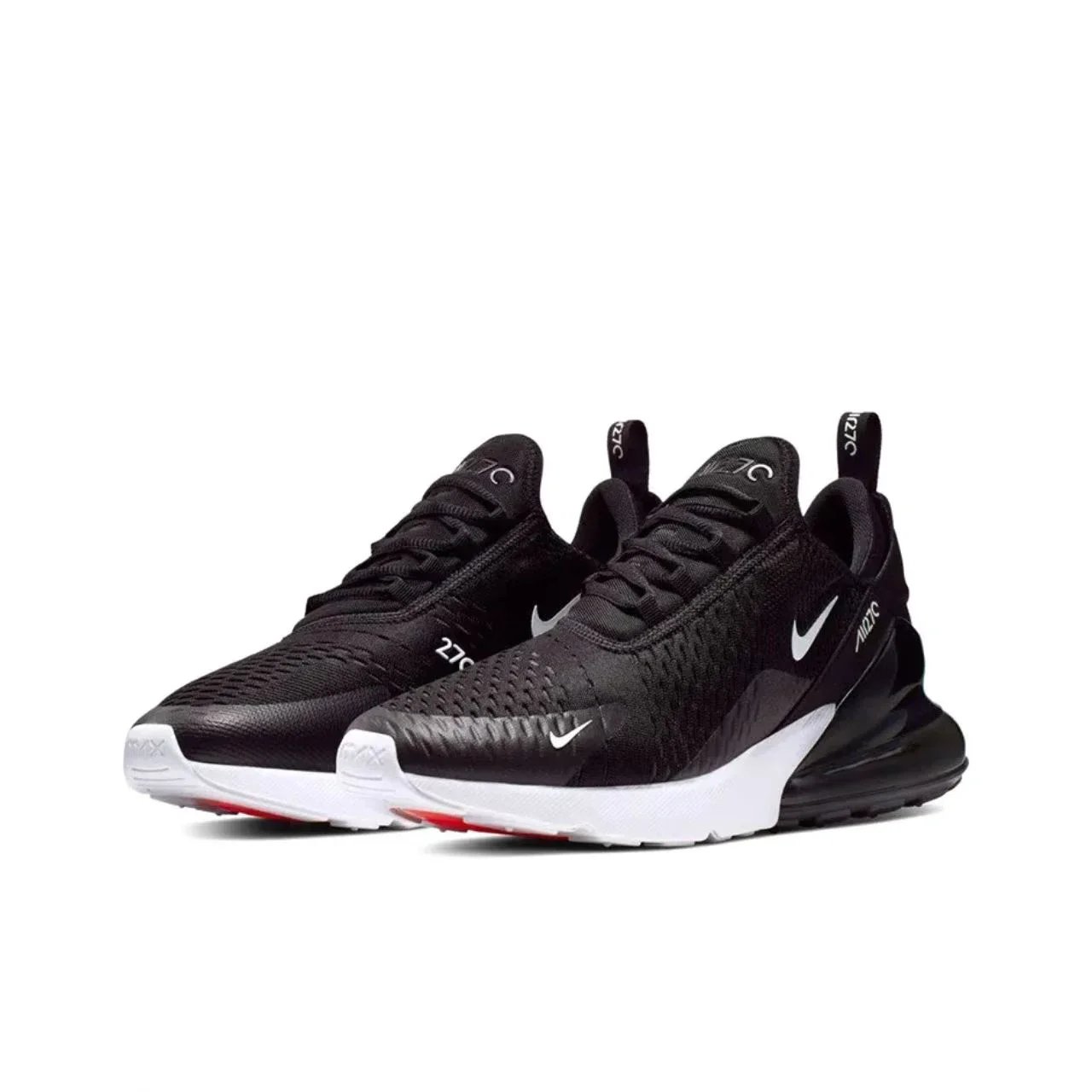 Nike Air Max 270 Mesh Shock Absorption Non-Slip Abrasion Resistant Low Top Air Cushion Running Shoes Unisex Black & White Nike Air Max 270 Mesh Shock Absorption Non-Slip Abrasion Resistant Low Top Air Cushion Running Shoes Unisex Black & White