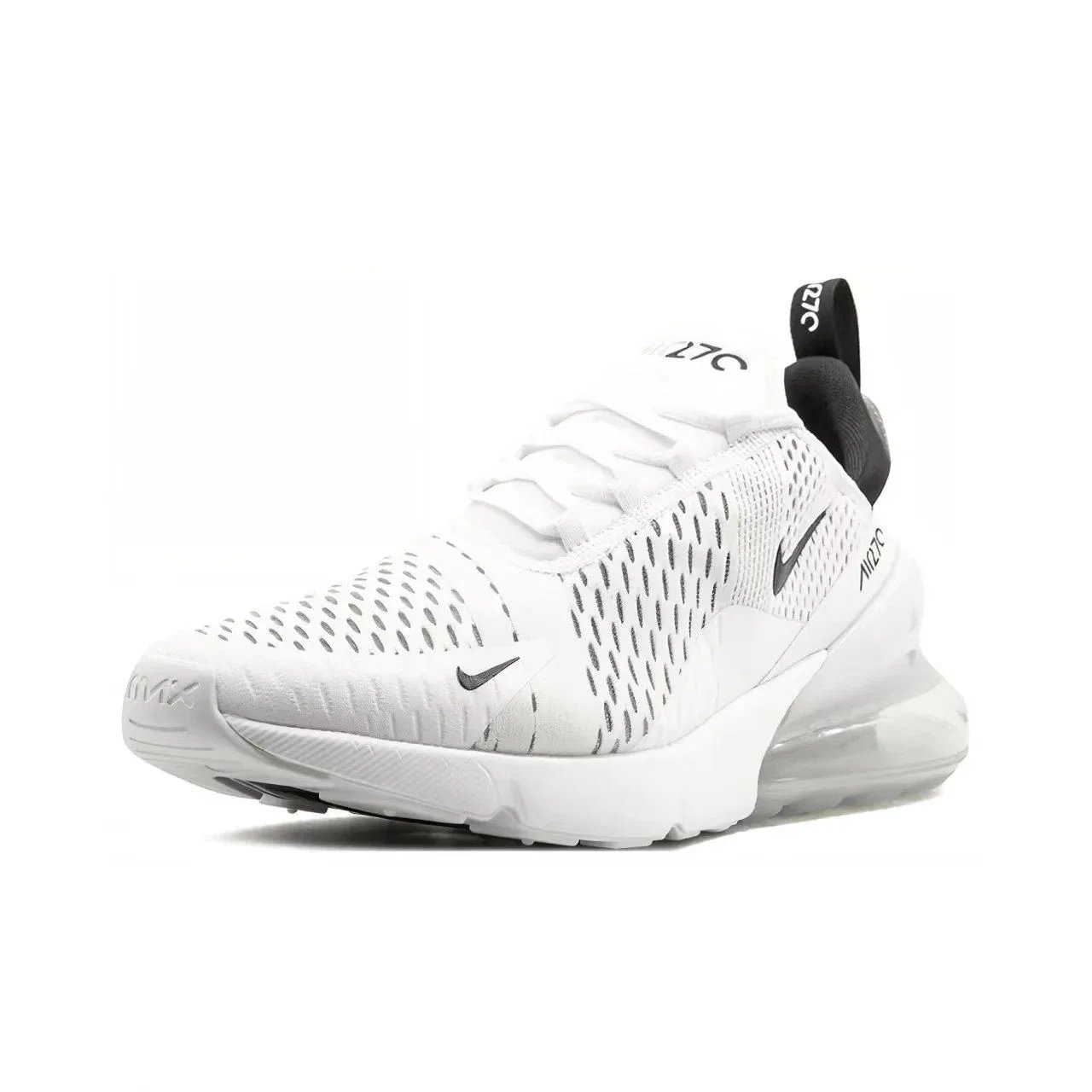Nike Air Max 270 Mesh Shock Absorption Non-Slip Abrasion Resistant Low Top Air Cushion Running Shoes Unisex Black & White Nike Air Max 270 Mesh Shock Absorption Non-Slip Abrasion Resistant Low Top Air Cushion Running Shoes Unisex Black & White