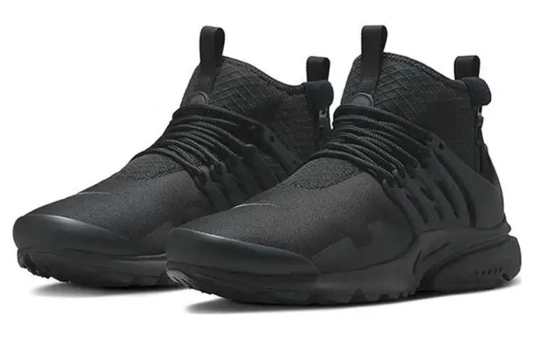 Nike Air Presto Mid Utility Triple Black Sneakers Shoes DC8751-003 With Original Box