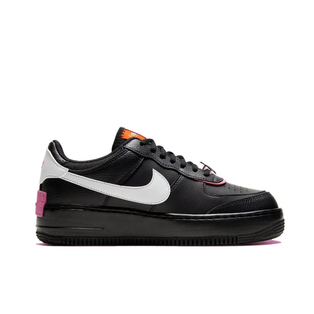Nike Pink and White Colorway Air Force 1 Shadow Original Low Top Boardshorts Anti-skid Wearable Women's Casual Shoes