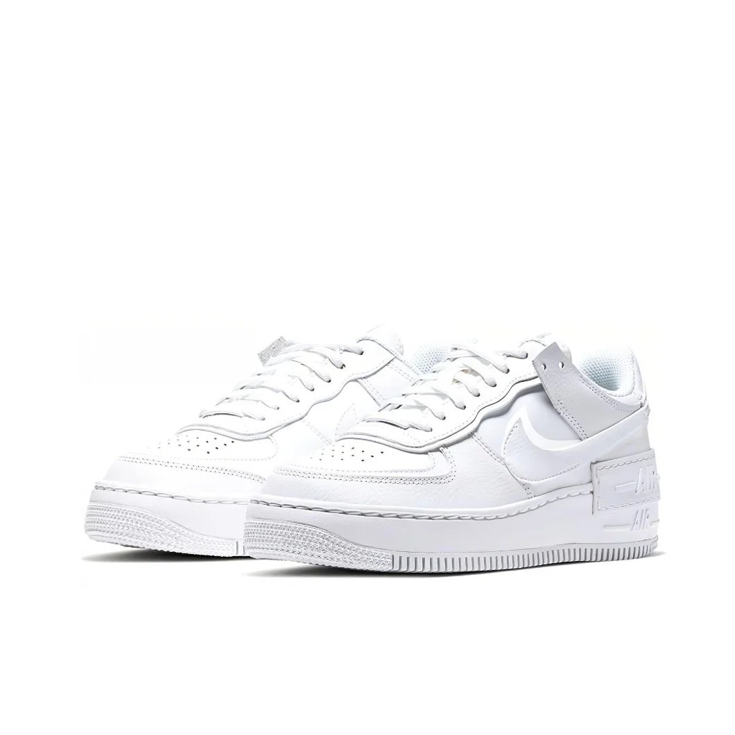 Nike Pink and White Colorway Air Force 1 Shadow Original Low Top Boardshorts Anti-skid Wearable Women's Casual Shoes