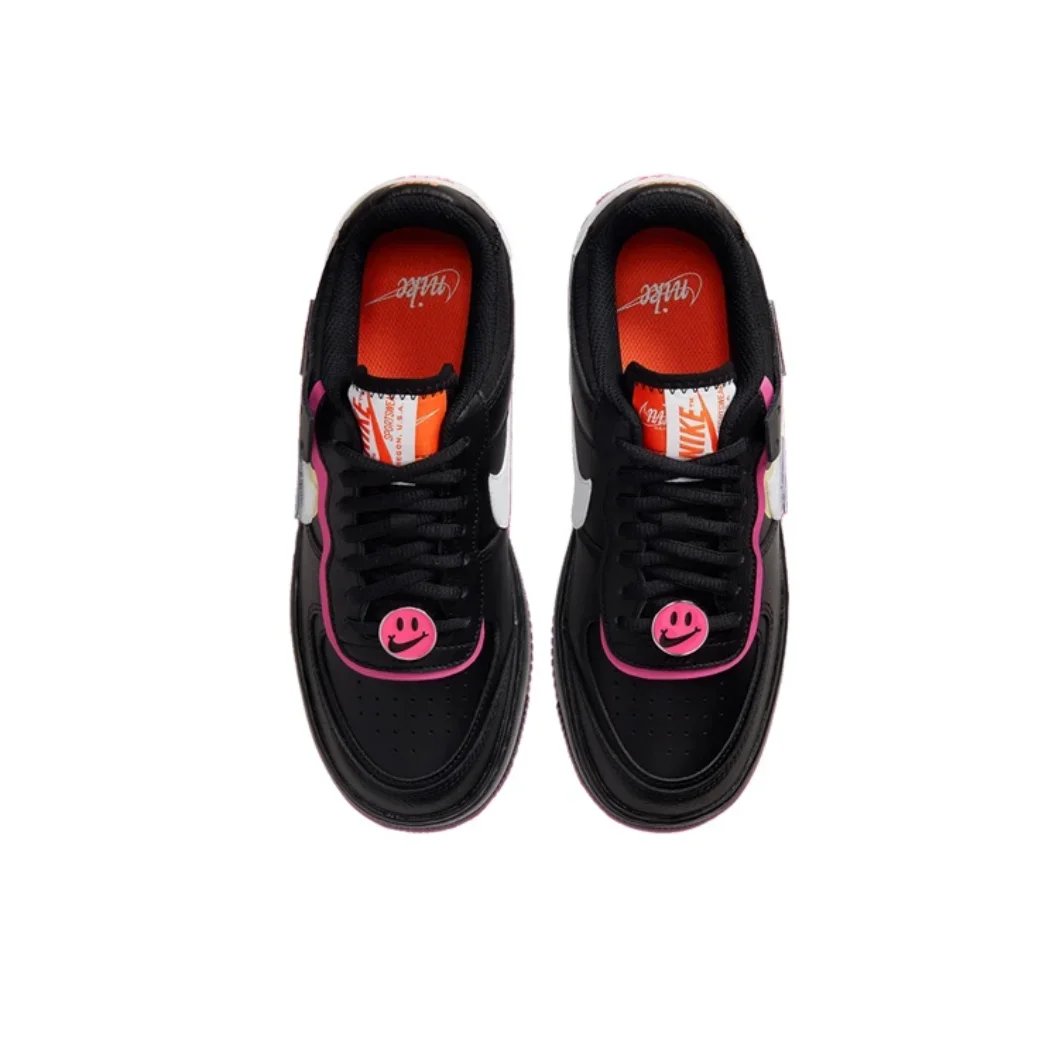 Nike Pink and White Colorway Air Force 1 Shadow Original Low Top Boardshorts Anti-skid Wearable Women's Casual Shoes