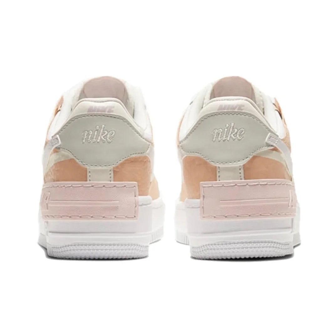 Nike Pink and White Colorway Air Force 1 Shadow Original Low Top Boardshorts Anti-skid Wearable Women's Casual Shoes