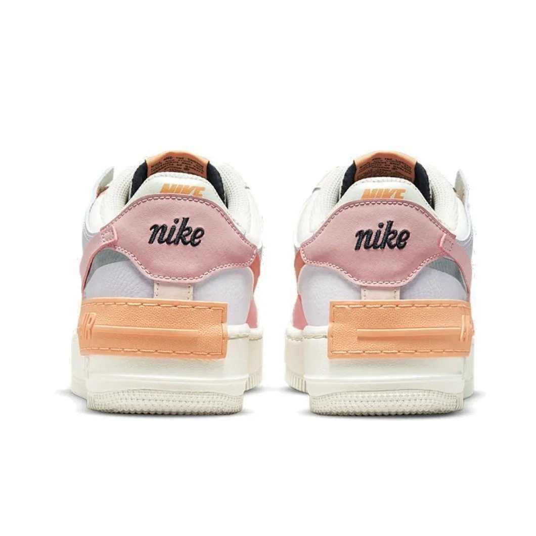 Nike Pink and White Colorway Air Force 1 Shadow Original Low Top Boardshorts Anti-skid Wearable Women's Casual Shoes