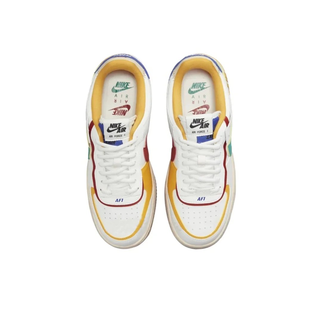 Nike Pink and White Colorway Air Force 1 Shadow Original Low Top Boardshorts Anti-skid Wearable Women's Casual Shoes