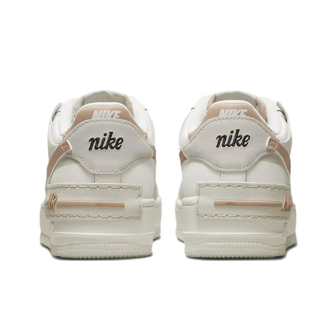 Nike Pink and White Colorway Air Force 1 Shadow Original Low Top Boardshorts Anti-skid Wearable Women's Casual Shoes