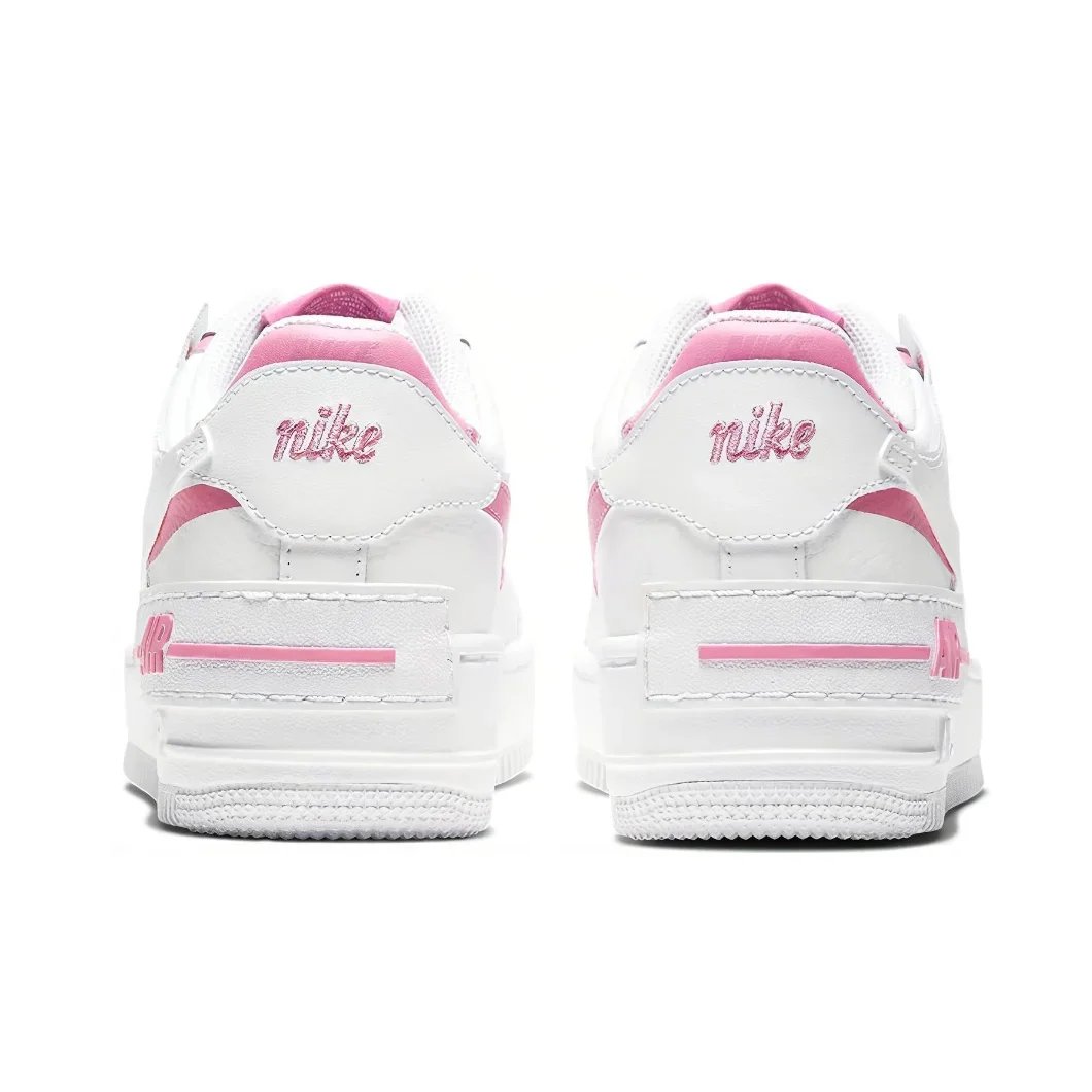 Nike Pink and White Colorway Air Force 1 Shadow Original Low Top Boardshorts Anti-skid Wearable Women's Casual Shoes