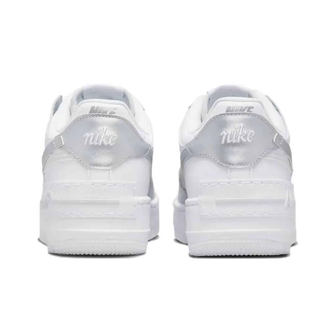 Nike Pink and White Colorway Air Force 1 Shadow Original Low Top Boardshorts Anti-skid Wearable Women's Casual Shoes