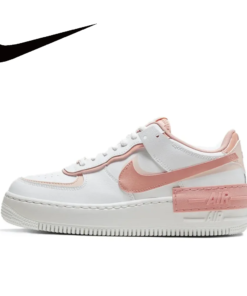 Nike Pink and White Colorway Air Force 1 Shadow Original Low Top Boardshorts Anti-skid Wearable Women's Casual Shoes