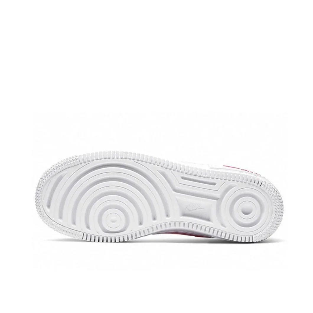 Nike Pink and White Colorway Air Force 1 Shadow Original Low Top Boardshorts Anti-skid Wearable Women's Casual Shoes