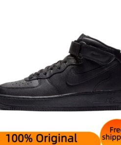 Nike Air Force 1 Mid "Triple Black" Sneakers shoes With Original Box