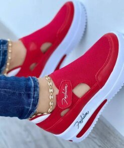 Alternative view of Designer Brand Red Blue Women Sneakers High Quality Tennis Female Canvas Casual Shoes Ladies Platform Hollow Out Sport Shoes