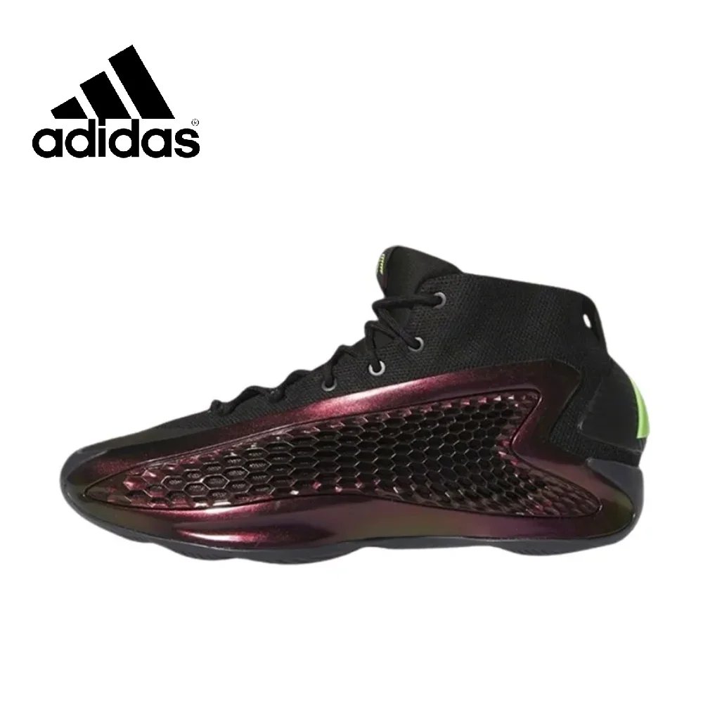 Adidas Newest Listing A.E.1 Mid Top Basketball Shoes Shock Absorbing and Slip Resistant Men's Sneakers Black and White