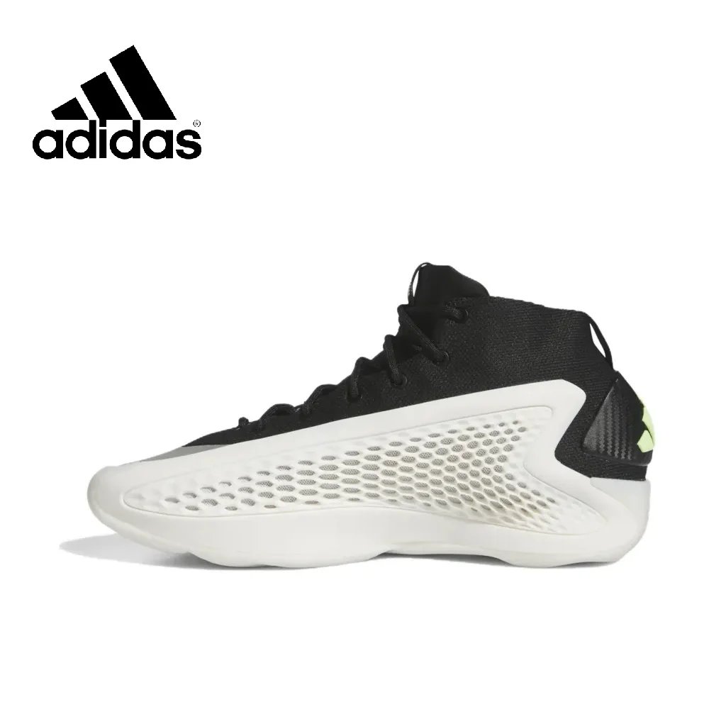 Adidas Newest Listing A.E.1 Mid Top Basketball Shoes Shock Absorbing and Slip Resistant Men's Sneakers Black and White
