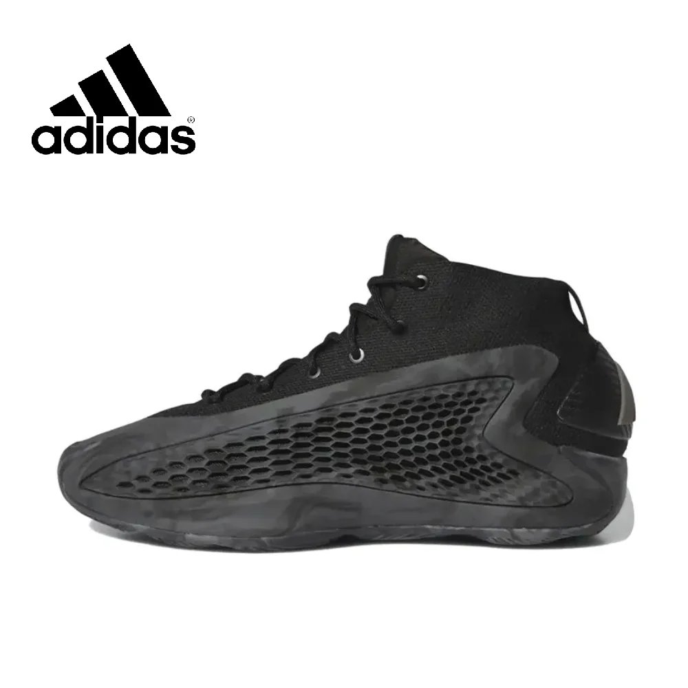 Adidas Newest Listing A.E.1 Mid Top Basketball Shoes Shock Absorbing and Slip Resistant Men's Sneakers Black and White