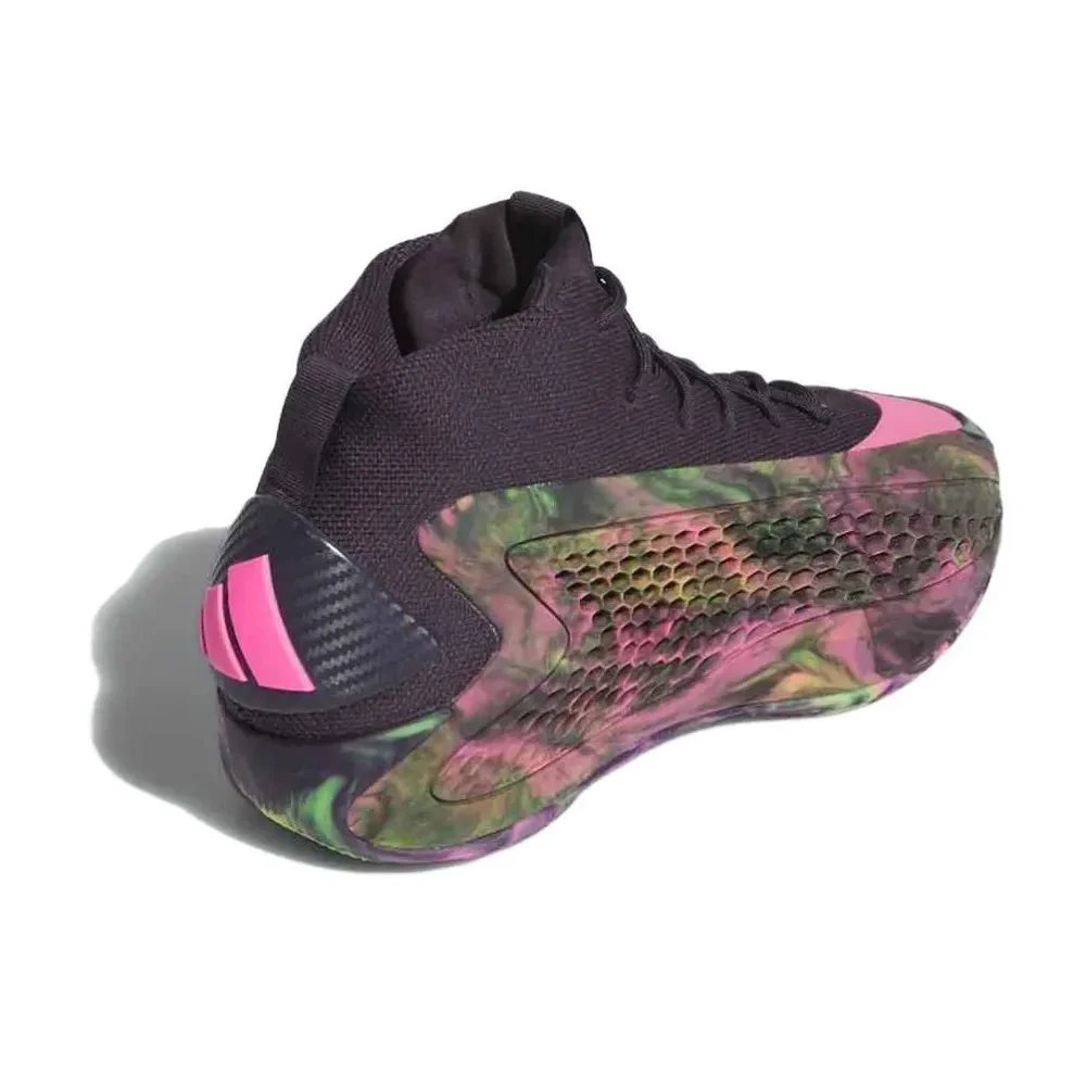 Adidas Newest Listing A.E.1 Mid Top Basketball Shoes Shock Absorbing and Slip Resistant Men's Sneakers Black and White